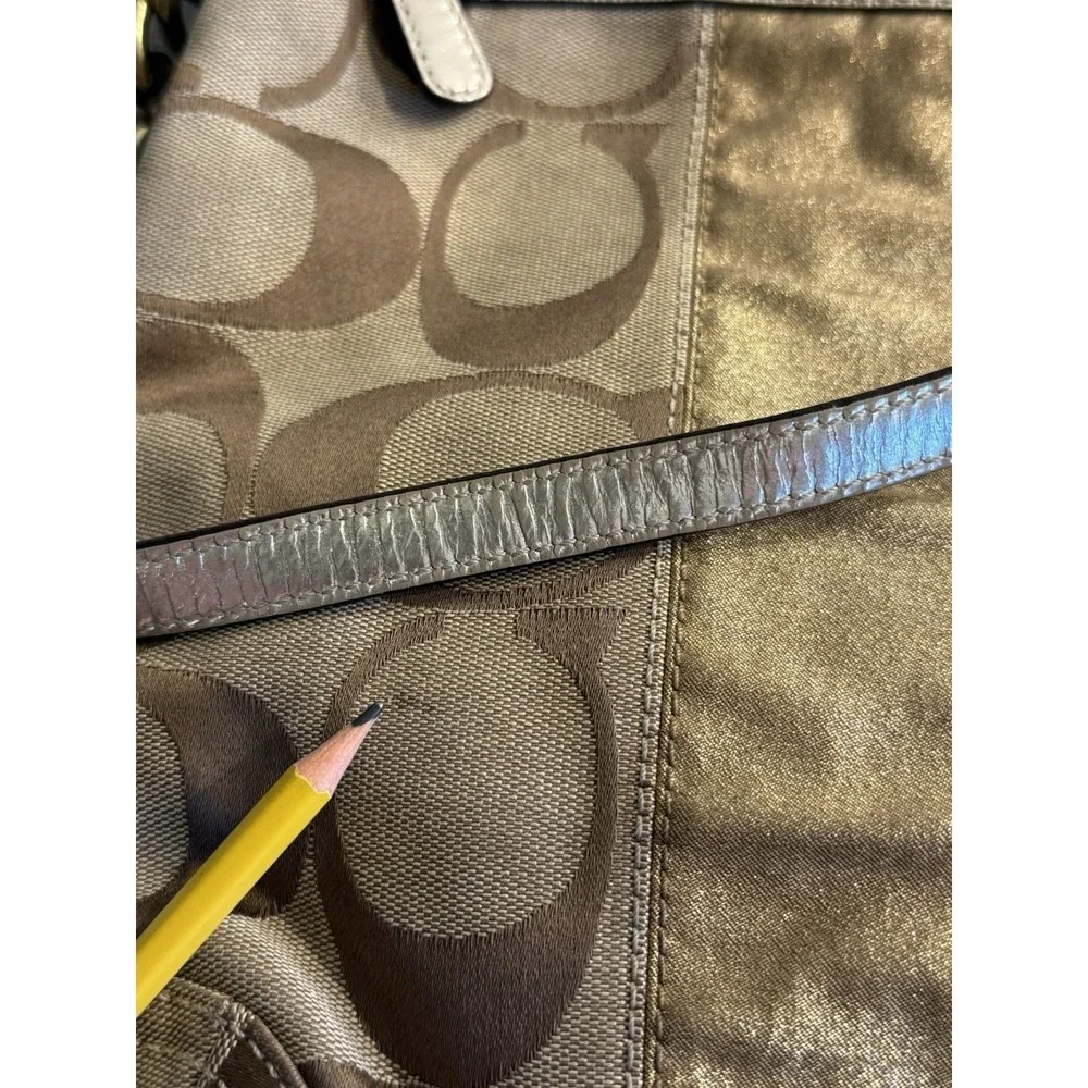 Coach‎ Signature Parker Shoulder Bag F13278 Canvas & Gold Leather w/tag Monogram